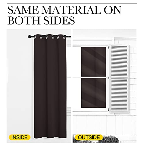 NICETOWN Thermal Insulated Blackout Curtain, 34"W x 72"L, Toffee Brown