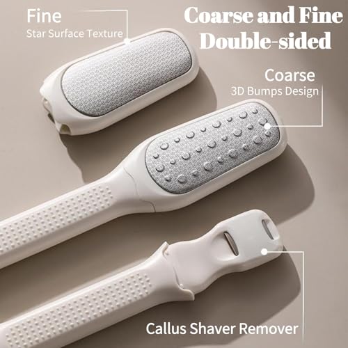 KINTEGOOD 2-in-1 Foot File and Callus Shaver Stainless Steel Pedicure Tool