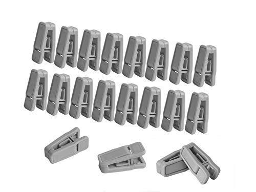 20 Pack Plastic Finger Clips for Velvet Hangers - Gray