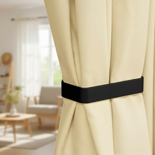 Grevosea 2-Pack Adhesive Curtain Holdbacks - No Drill Tiebacks for Home Decor