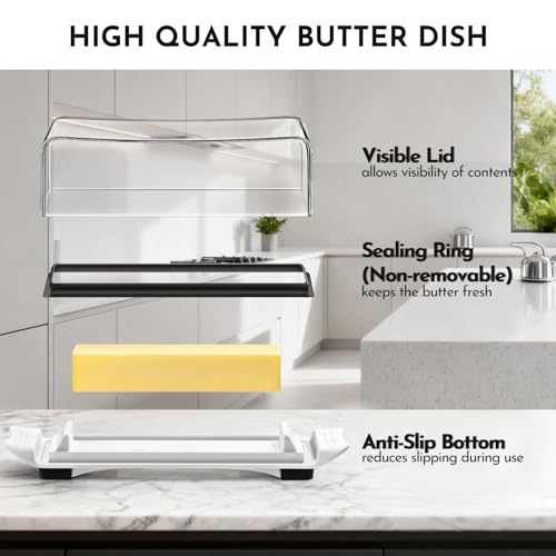 IKOCO White Butter Disher with Lid - Airtight Freshness Keeper