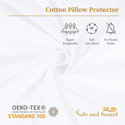 Standard Cotton Waterproof Pillow Protector with Zipper - 2 Pack