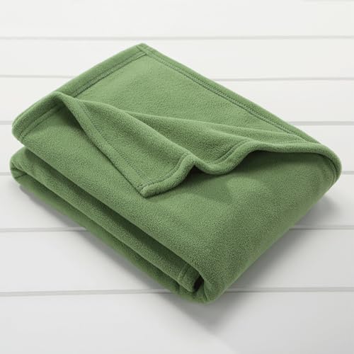 Cozy Lightweight Flannel Microfiber Blanket 39x59 inches - Green