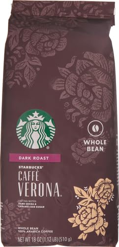 Starbucks Whole Bean Coffee - Dark Roast Caffè Verona | 100% Arabica, 18 oz (Pack of 2)