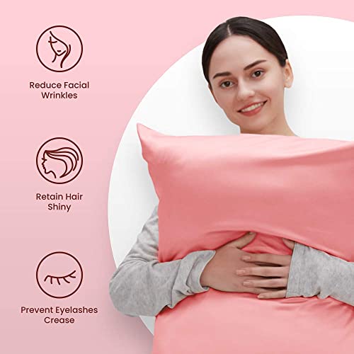 Sleep Zone Satin Pillowcase Set of 2 - Ultra Soft & Cooling 20x40 Inches
