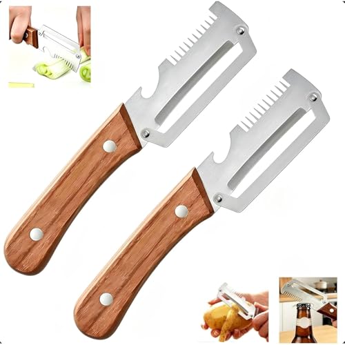 Ergonomic Multi-Functional Vegetable Peeler with Bottle Opener - 2 PCs