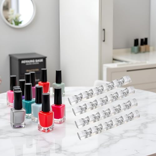 4Pcs Acrylic Nail Brush Holder Set for 5 Pens Transparent Stands