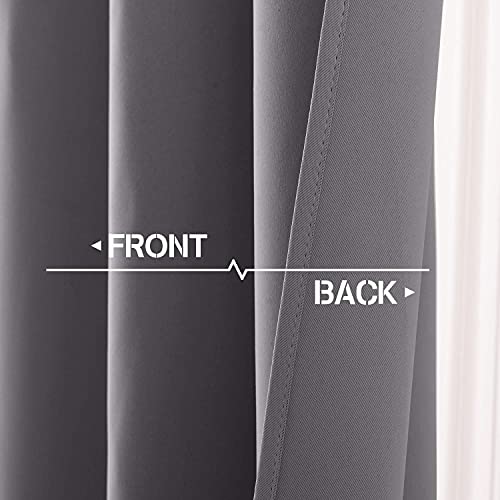 NICETOWN Blackout Kitchen Curtains - Thermal Insulated Drapes, 42" W x 36" L, Grey, 1 Pair