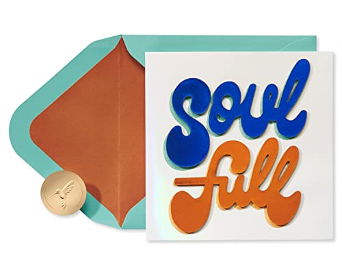 Papyrus Soul Full Blank Card with Foil & Faux Leather Design