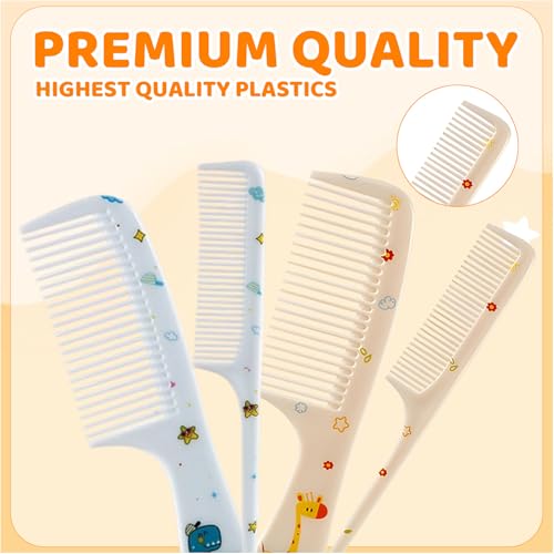 10-Piece Professional Plastic Hair Comb Set for Thick Hair Detangling