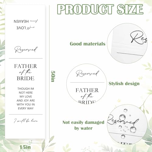 White Wedding Reserved Sign for Chairs - Premium Fabric Decoration