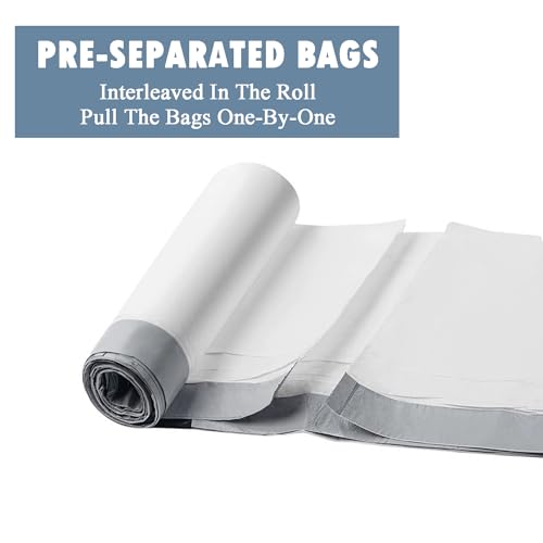 PACCOLYN 4 Gallon Small Trash Bags with Drawstring, 57 Count White Liners