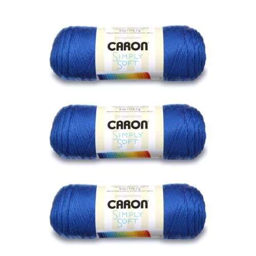 Caron Simply Soft Royal Blue Yarn, 6oz, 100% Acrylic