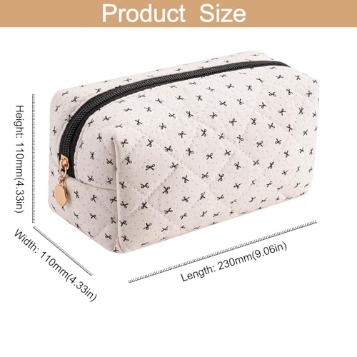 Quilted Floral Makeup Bag Large Capacity Travel Toiletry Organizer