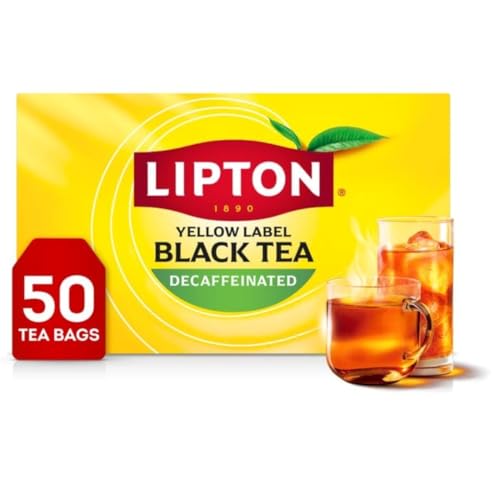 Lipton Decaf Black Tea Bags - Caffeine-Free, 50 Count