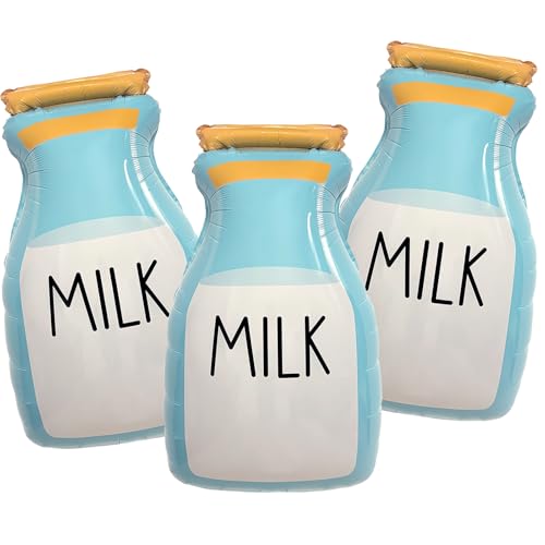 Large Milk Bottle Balloons - Baby Shower & Birthday Party Decor (3 Pack)