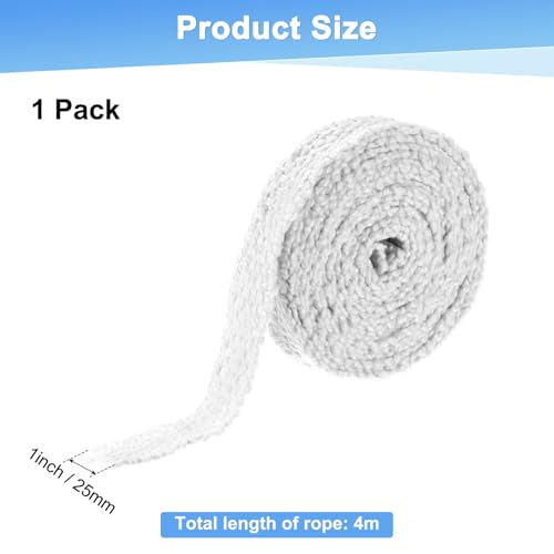 M METERXITY 1in x 157.5in Fiberglass Stove Gasket Seal Rope for Fireplace & Wood Stoves