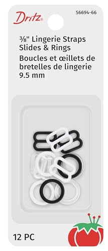 Dritz Lingerie Strap Slides - Clear, Black & White Set