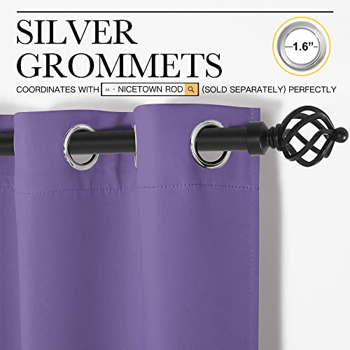 NICETOWN Lilac Purple Blackout Curtains, 42" x 54" - Pack of 2