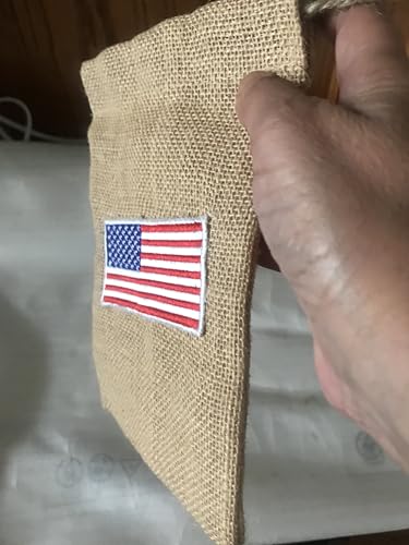 Patriotic Jute Burlap Drawstring Bag - Versatile Gift Pouch