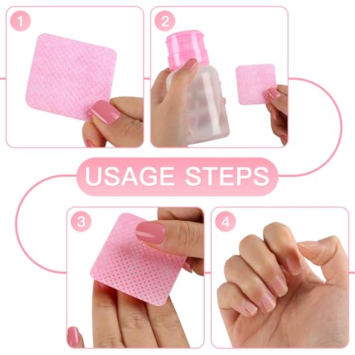 Lint Free Nail Wipes and Pump Dispenser Bottle for Gel Polish Remover