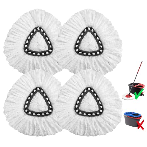 4 Pack Microfiber Mop Head Replacements for O-Cedar EasyWring Systems