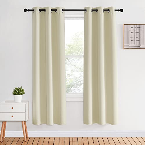 NICETOWN Beige Room Darkening Curtains - 34x70 Inch, Energy Saving