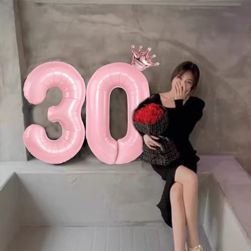 Number 20 Rose Gold Crown Balloon Set for 20th Birthday Anniversary