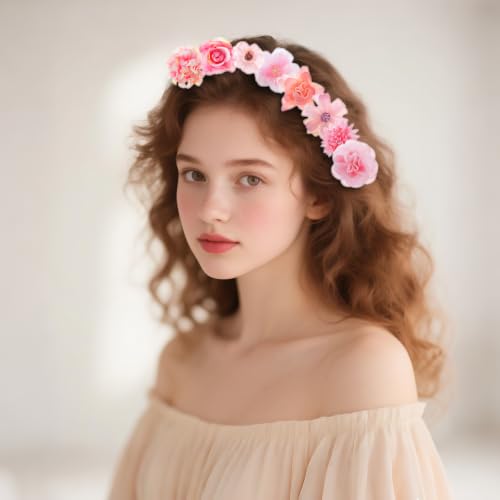 Mini Pink Flowers for Crafts - 65pcs Faux Rose & Daisy Set