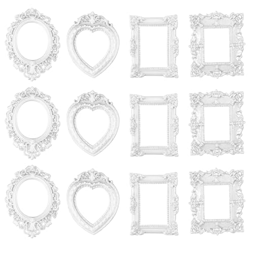 12 Pcs Mini Vintage Picture Frames Small Baroque Resin Gold Frames