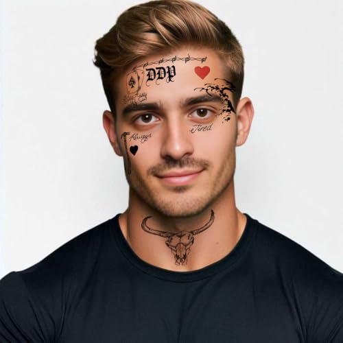 Halloween Temporary Face Tattoos 4 Sheets Cosplay Stickers