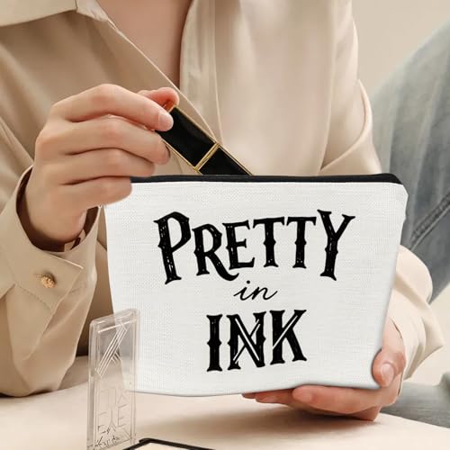 Tattoo Artist Makeup Bag Canvas Travel Wash Pouch Pretty in Ink