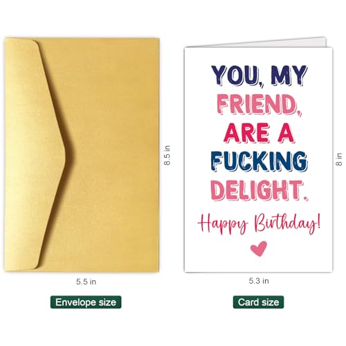 Funny Birthday Card for Best Friend - Hilarious Card for Men & Women
