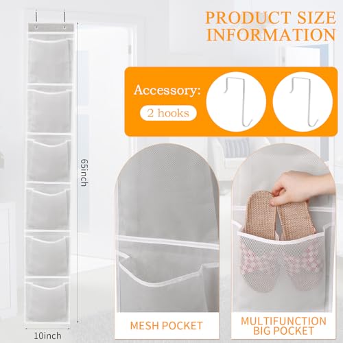 GOMAJI Over The Door Shoe Organizer, 6-Pocket Hanging Boot Storage Rack