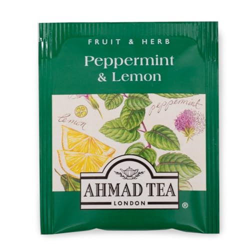 Ahmad Tea Peppermint & Lemon Herbal Tea - 20 Bags, Decaffeinated