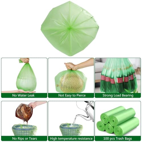 YAWAHOME 1.2 Gallon Compostable Trash Bags - 120 Counts