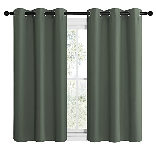 NICETOWN Dark Mallard Blackout Curtain Panels, 42" x 50" (2 Pack)