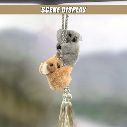 DUSCOKE Plush Swinging Koala Car Hanging Ornament & Rear View Mirror Charm