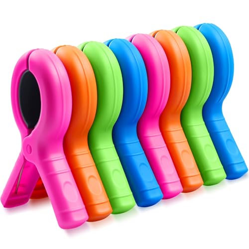 Multicolor Beach Towel Clips - 8 Pack for Outdoor Use