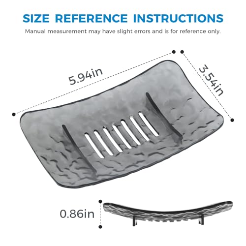 Self-Draining Soap Dish Set of 2 - Black & White Bathroom Holder