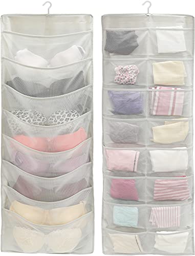 24-Pocket Double-Sided Hanging Closet Organizer for Bras & Underwear