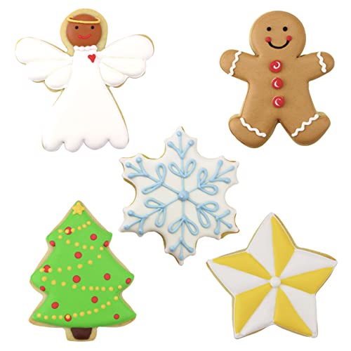 Ann Clark Christmas Cookie Cutter Set of 5 - Holiday Shapes - Made in USA