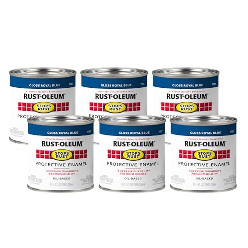 Rust-Oleum Stops Rust Gloss Royal Blue Protective Enamel Paint 8 Fl Oz Pack of 6