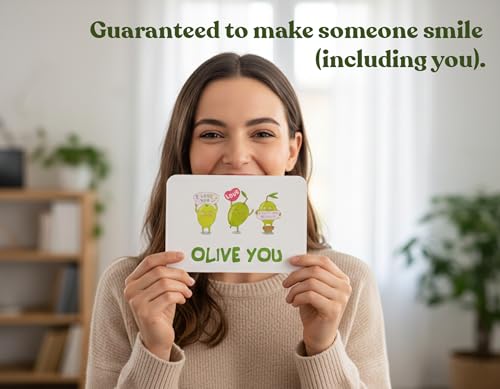Olive You Punny Greeting Card with Envelope - Funny Romantic Card