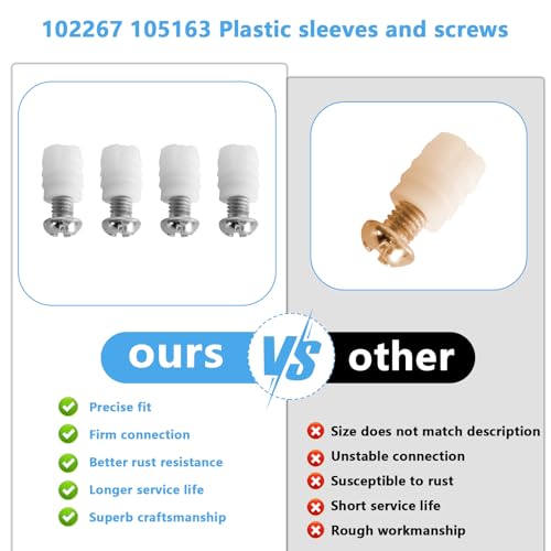 SuperDi Replacement Plastic Sleeves & Screws for IKEA Beds - 8 Pack