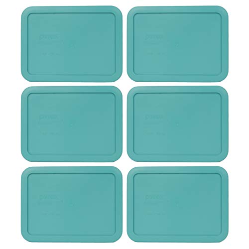 Pyrex 7210-PC 3-Cup Turquoise Food Storage Lid - Pack of 6, Made in USA