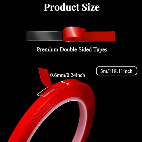 Bremorou Double Sided Tape for Press On Nails - 4 Rolls Clear Sticky Nail Art Adhesive