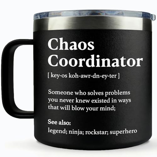 Black 14oz Chaos Coordinator Mug - Funny Boss Coworker Gift