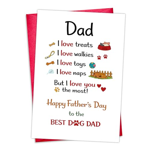 Funny Dog Dad Father's Day Card - 5.5" x 8" for Pet Lovers