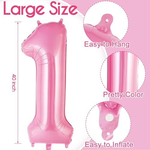Pink Number 21 Balloon - Jumbo 40 Inch Mylar Foil Balloon for Birthday Party